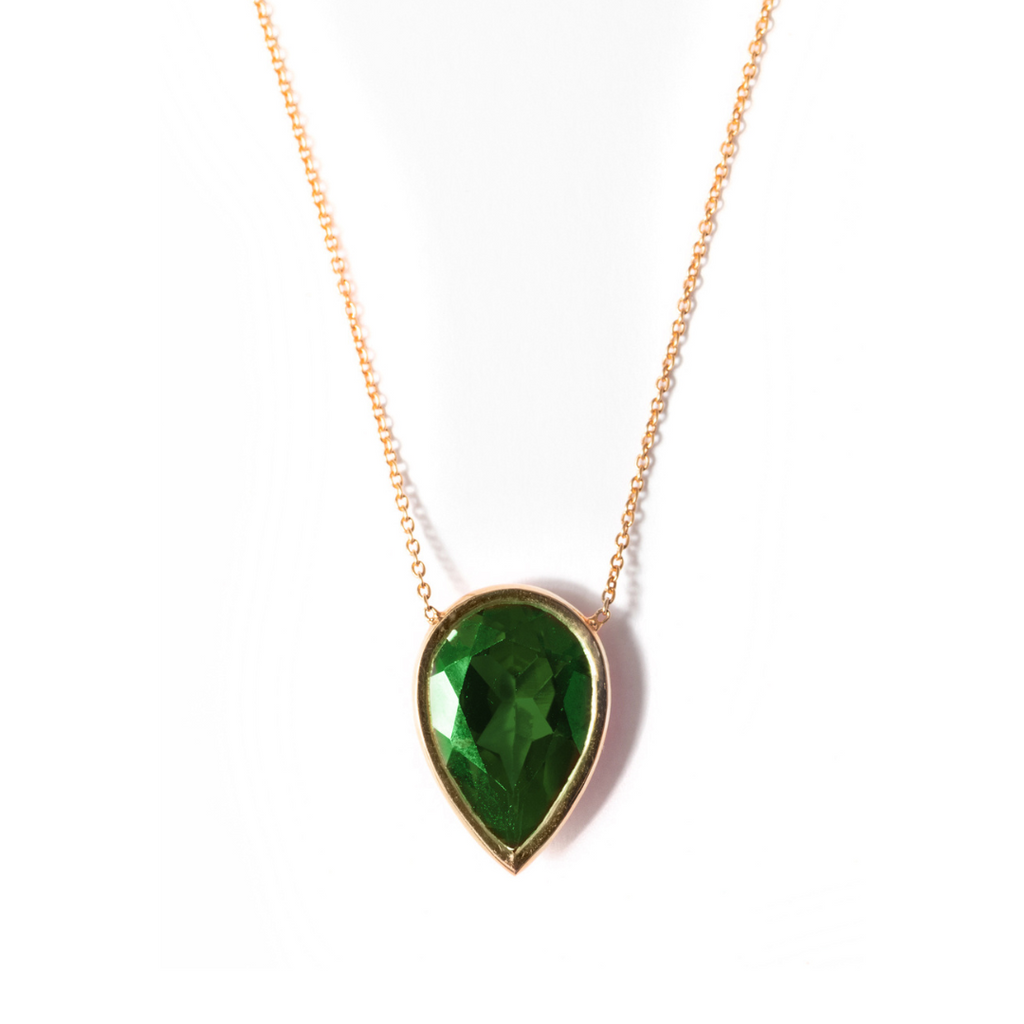 Pear Emerald Necklace