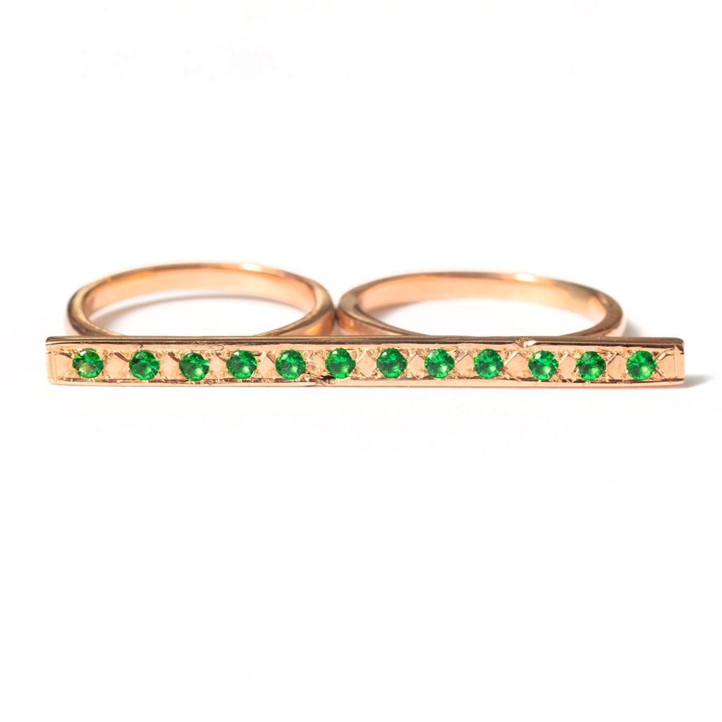 Emerald Bar Ring