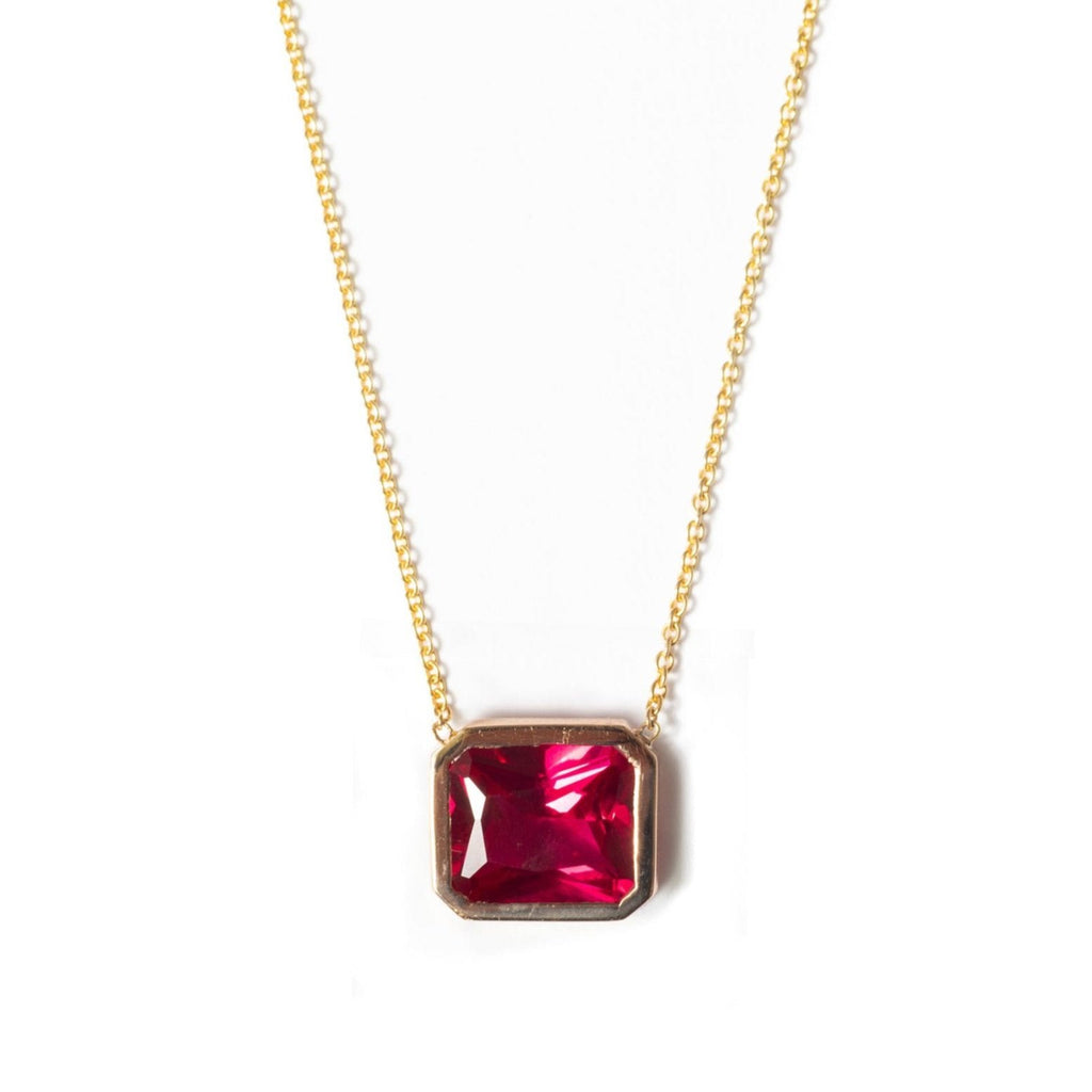 Square Ruby Necklace