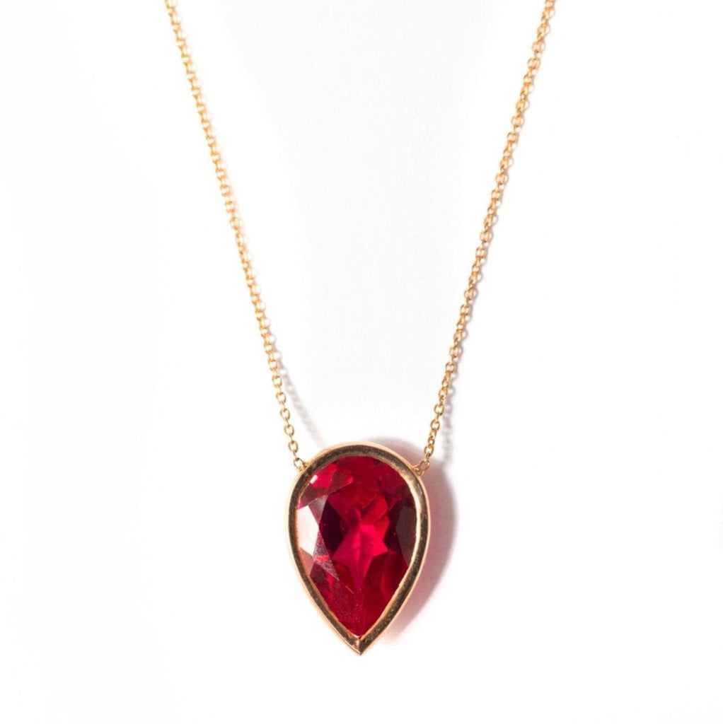 Pear Ruby Necklace