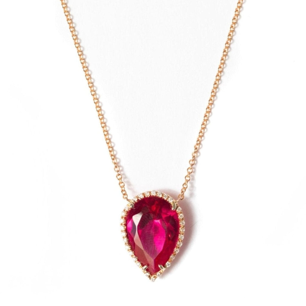 Diamond Bezel Ruby Necklace