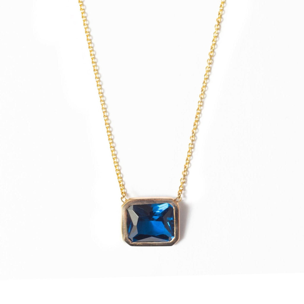 Square Sapphire Necklace