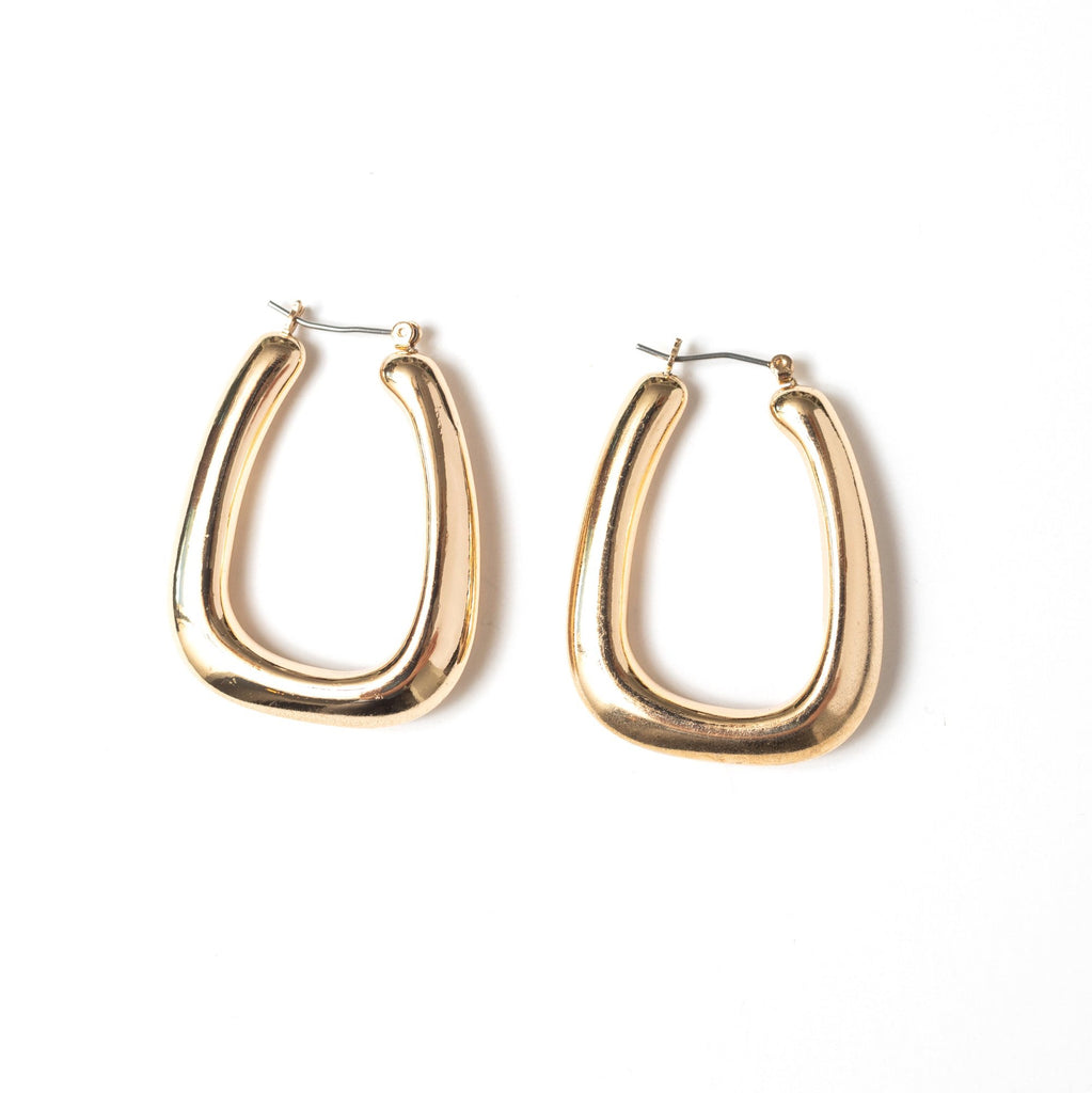 1/2" Rounded Square Hoop Earrings