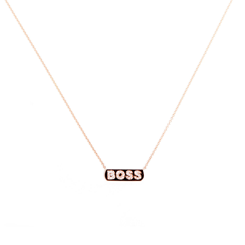 Diamond BOSS Bar Necklace