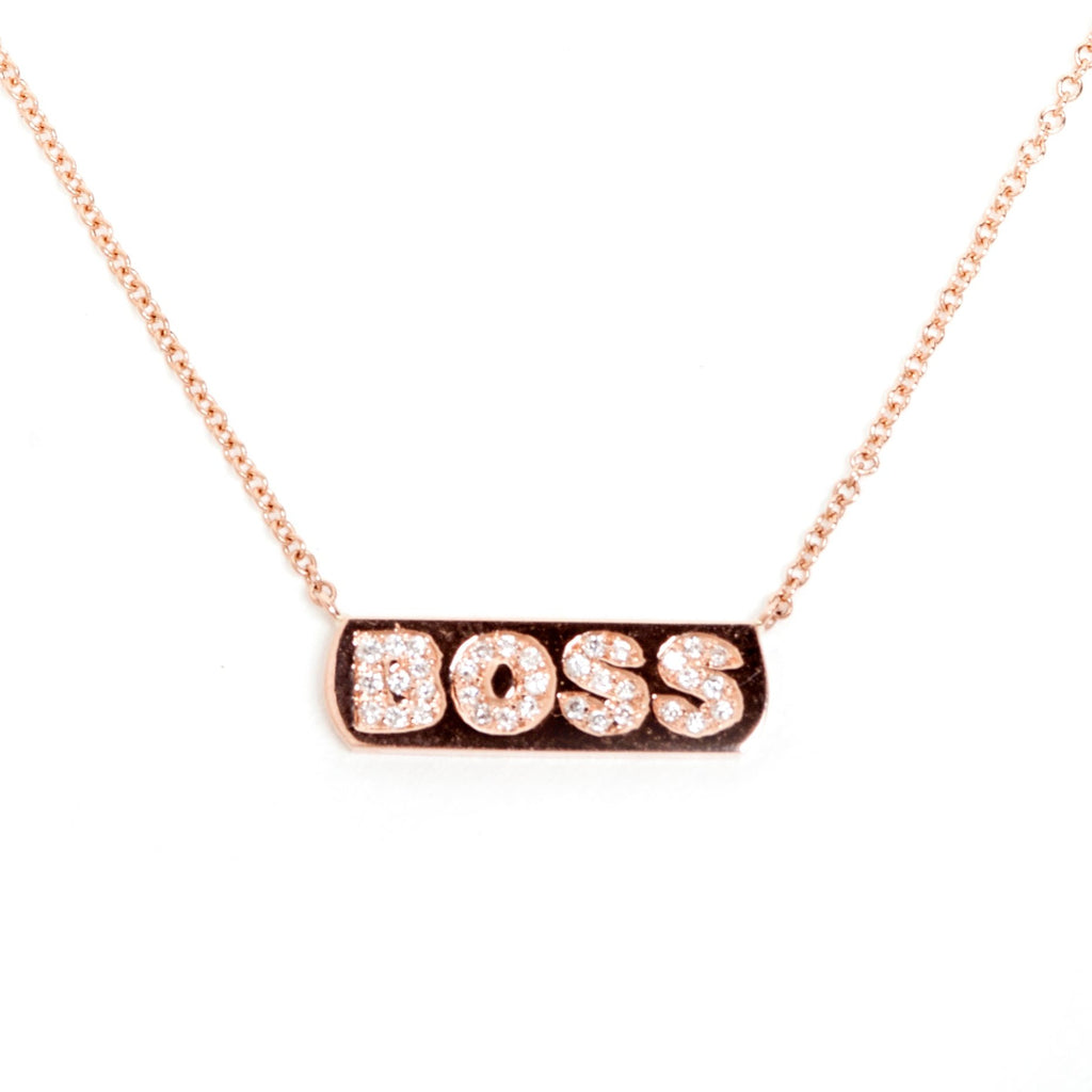 Diamond BOSS Bar Necklace