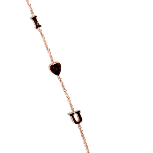 Custom I HEART U Side Initial Necklace