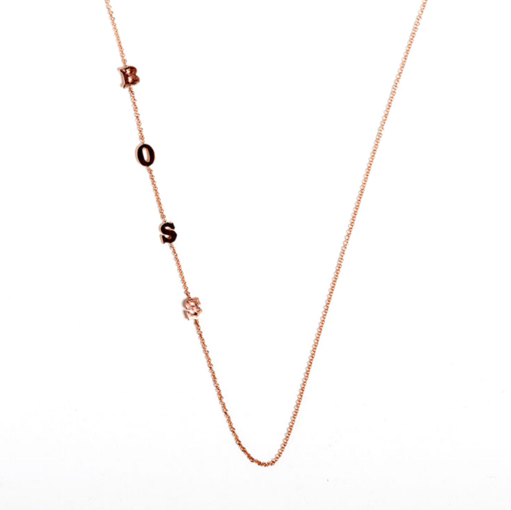 BOSS Side Initial Necklace