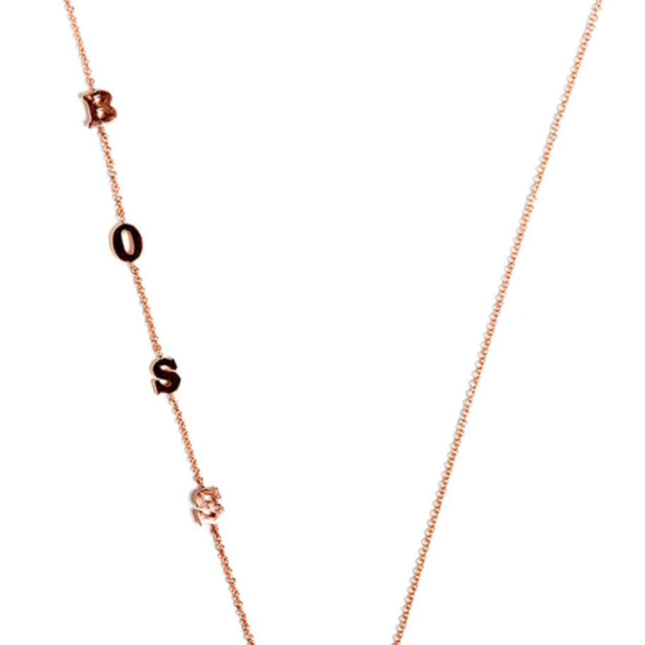 BOSS Side Initial Necklace