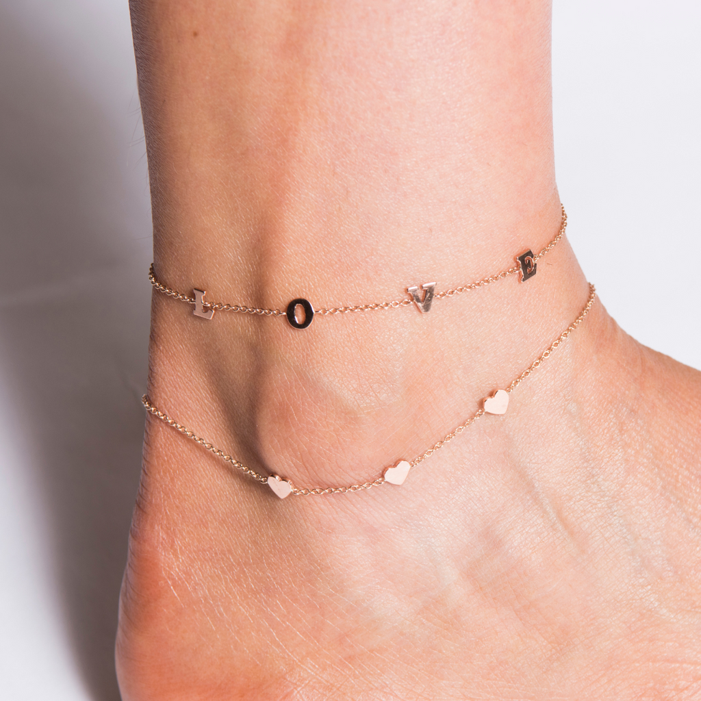 Triple Hearts Anklet