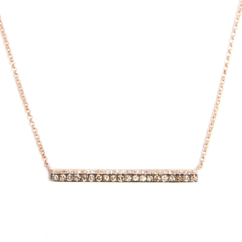 Champagne & White Diamond Double Bar Necklace