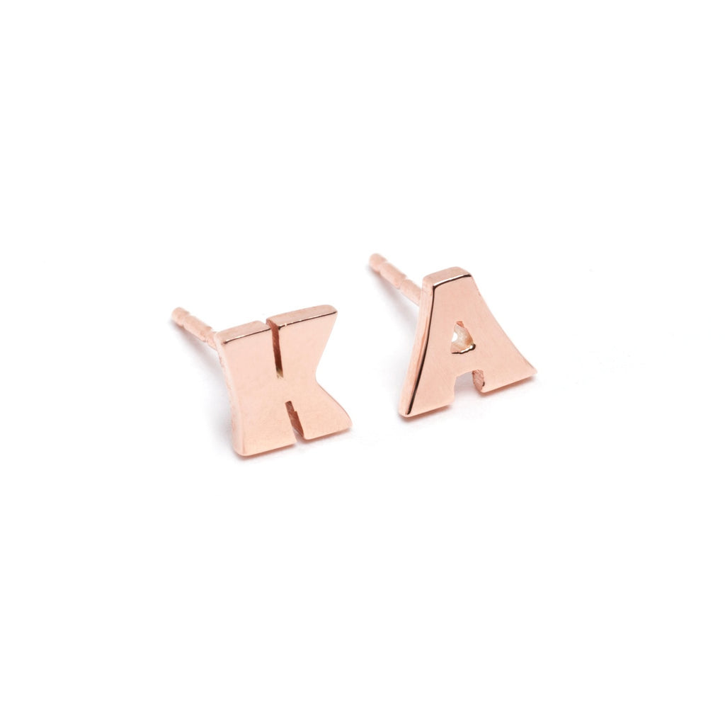 Custom Initial Stud Earrings