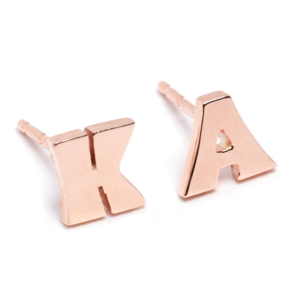 Custom Initial Stud Earrings