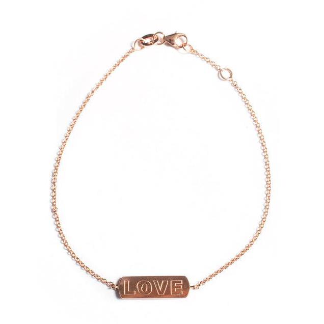 LOVE Engraved Bar Bracelet